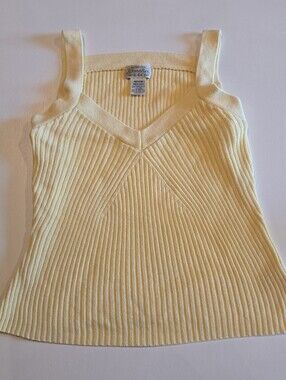 St. John's Bay Yellow Ribbed V‑Neck Sweater Tank Top